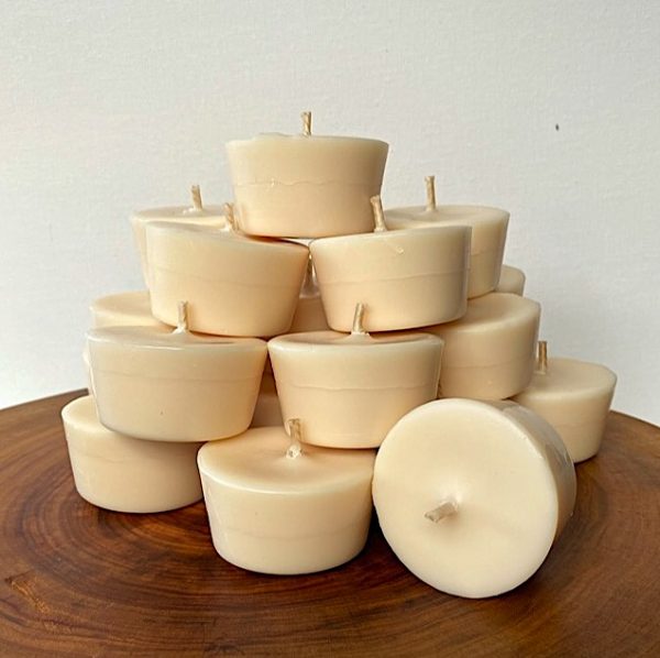 Twenty Lime and Coconut pure soy Votives burn brightly for a total of 240 hours with a smooth, fresh fragrance.